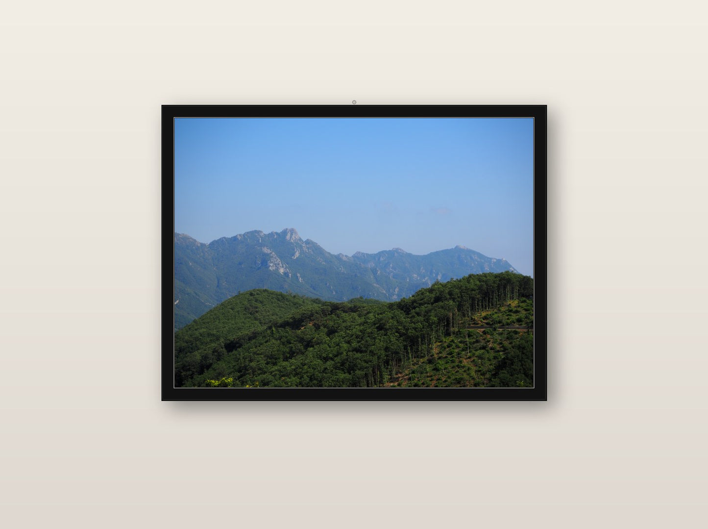 Aura fine art print in black wood frame