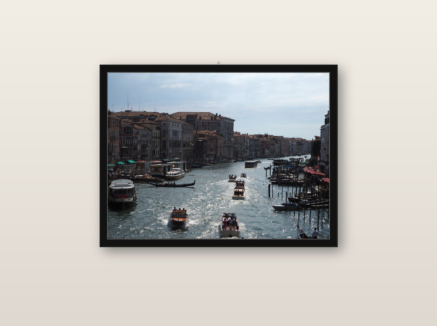 Confluenza fine art print in black wood frame