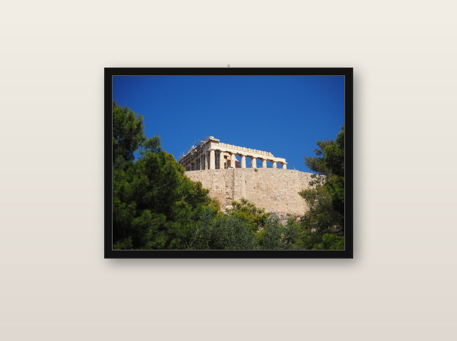 Sacrum fine art print in black wood frame